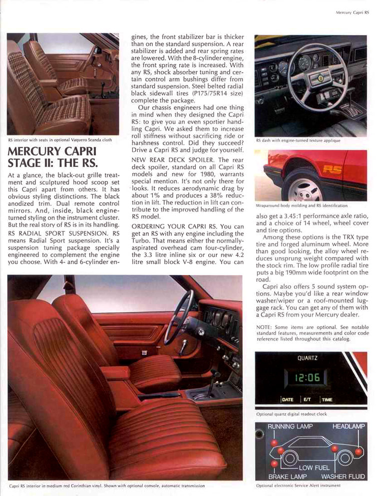1980 Mercury Capri Brochure Page 8